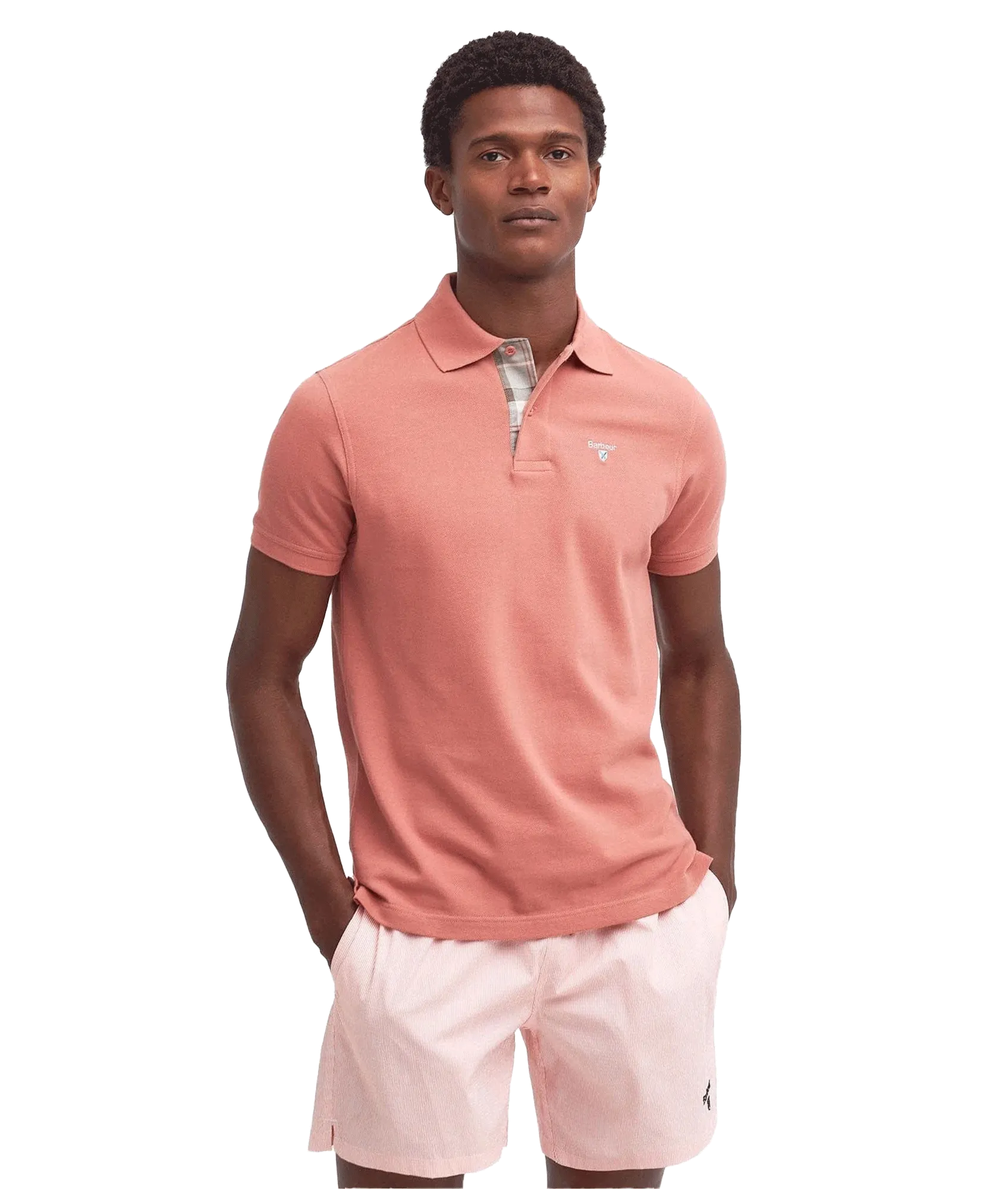 Tartan Pique Polo - Pink