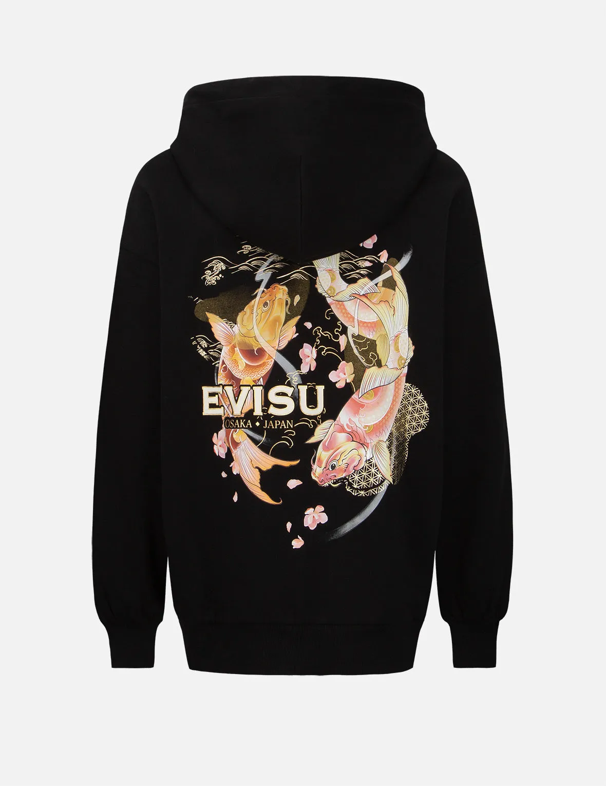 Tattoo Koi Print Hooded Sweatshirt