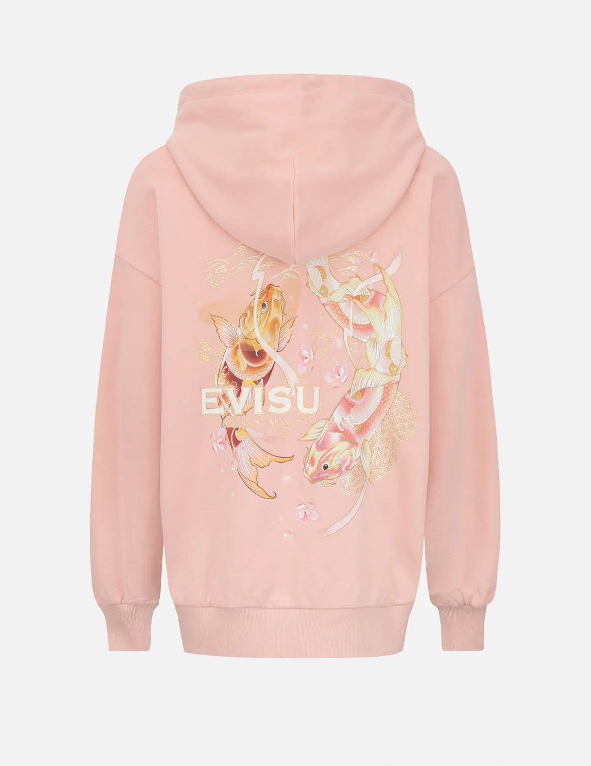 Tattoo Koi Print Hooded Sweatshirt