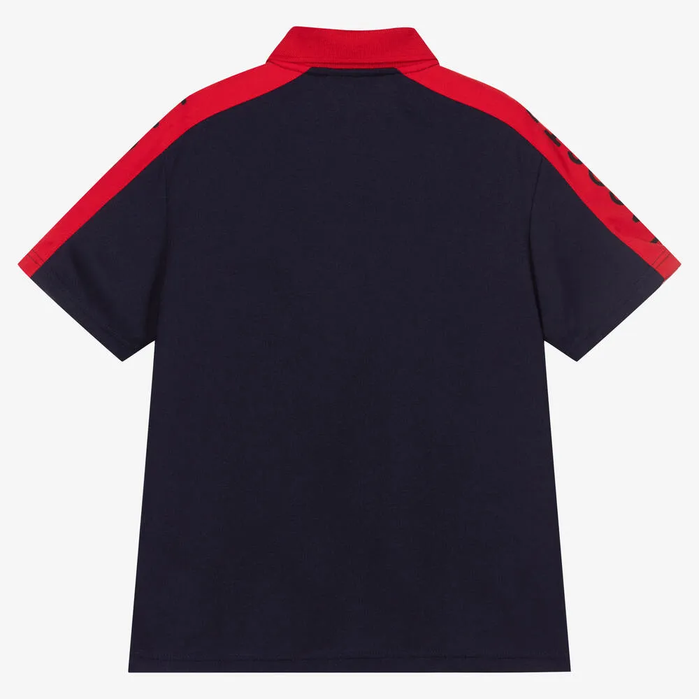 Teen Navy Red Tape Polo