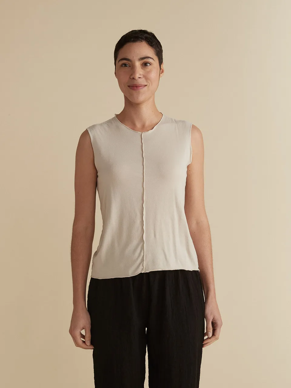 Tencel Knit Seamed Shell Outfit