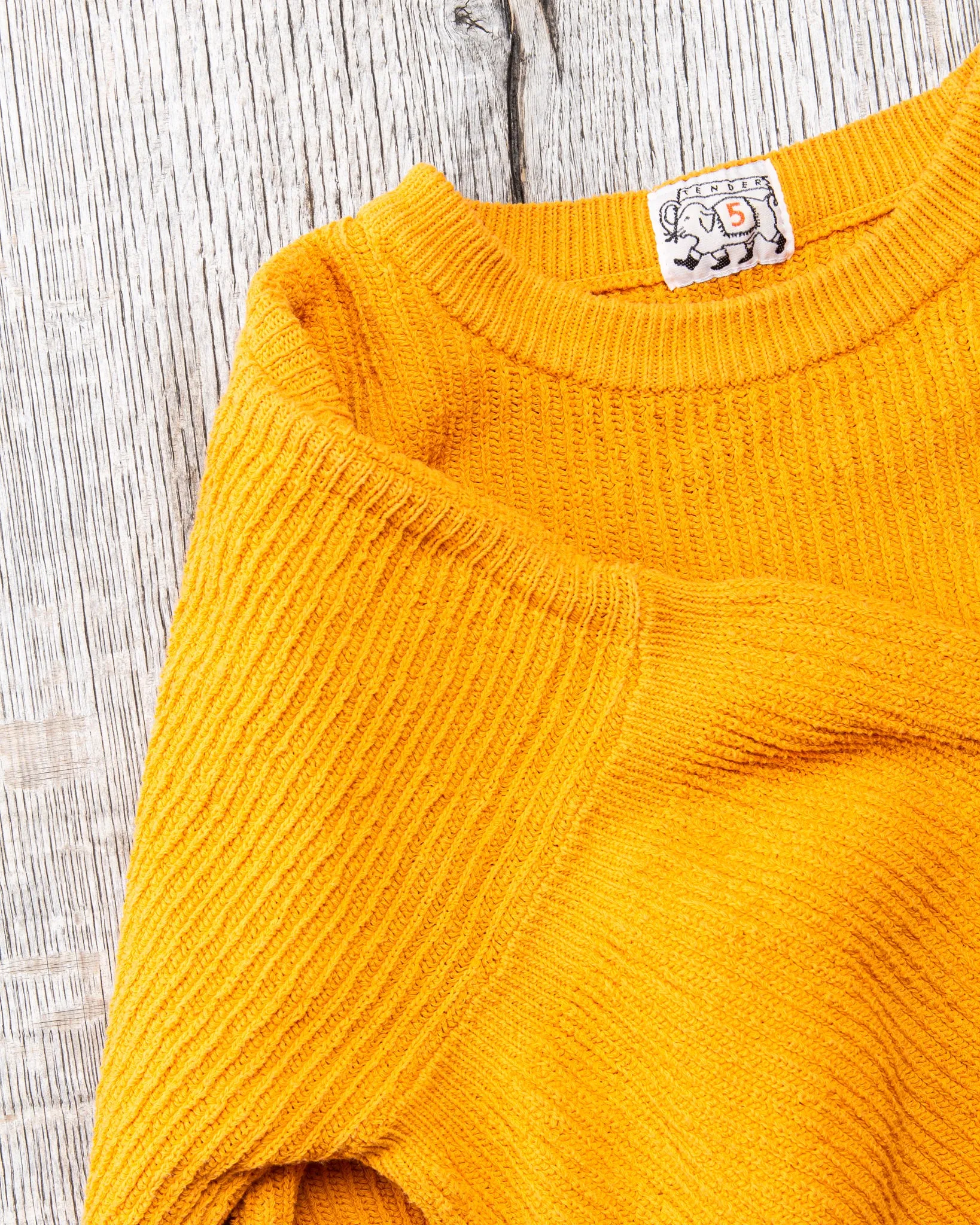 Tender Type 741 Rib Shoulder Pullover Annatto Dyed