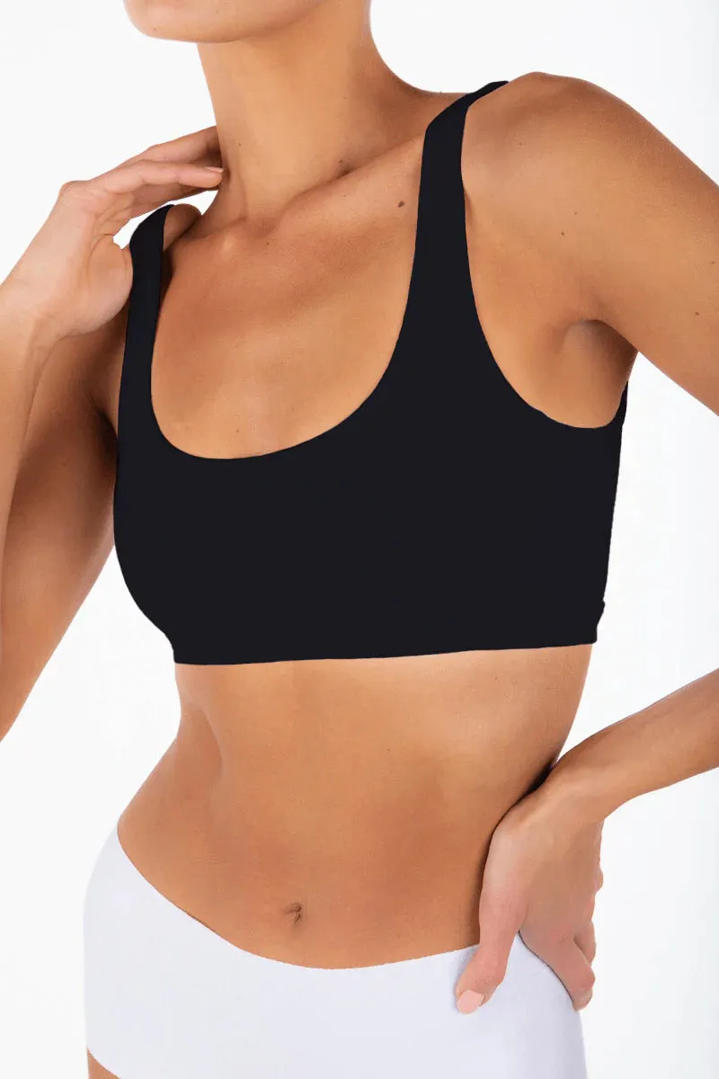 Scoop Neck Bra in Black