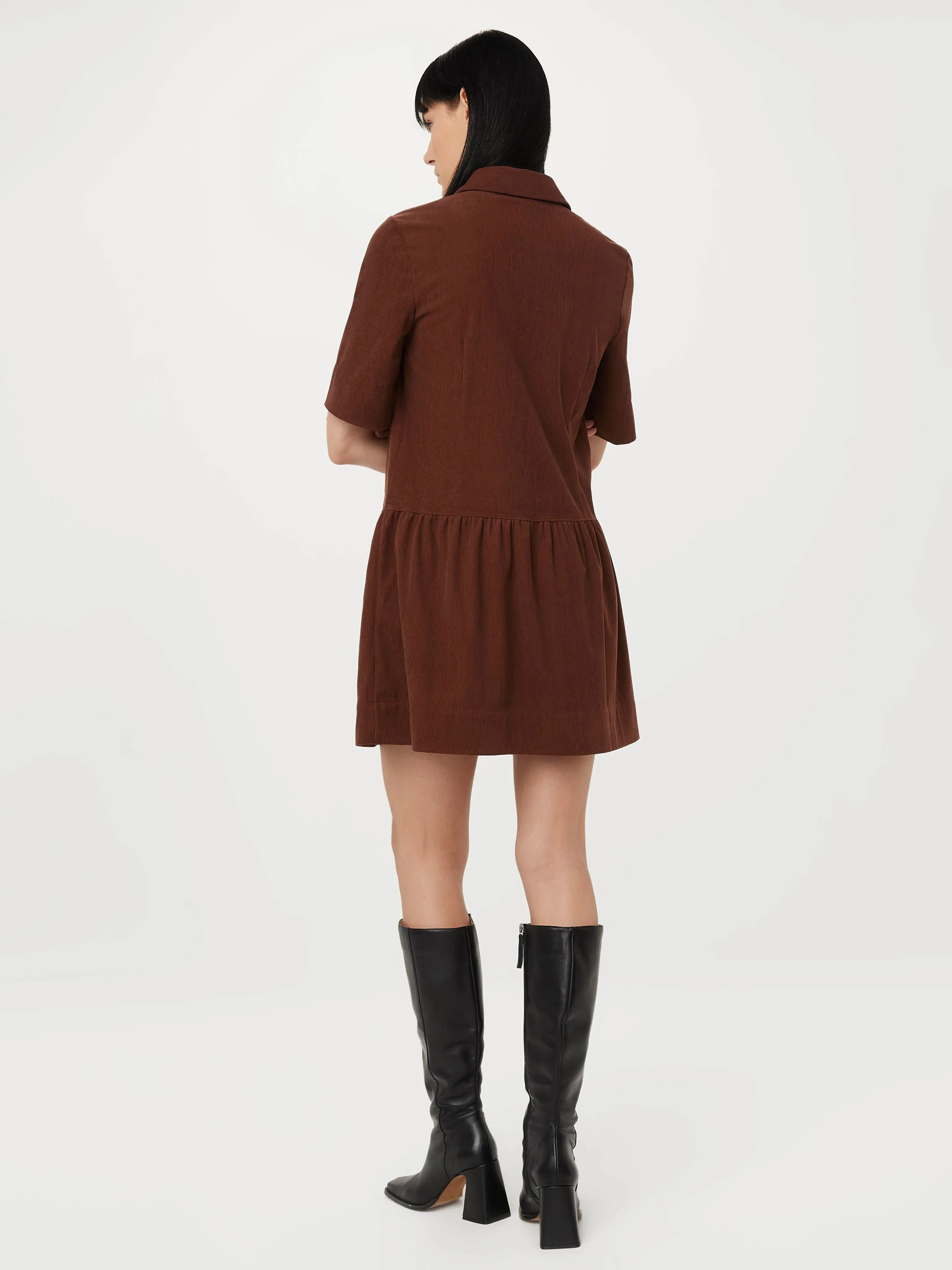 The Corduroy Shirt Dress in Pinot Noir