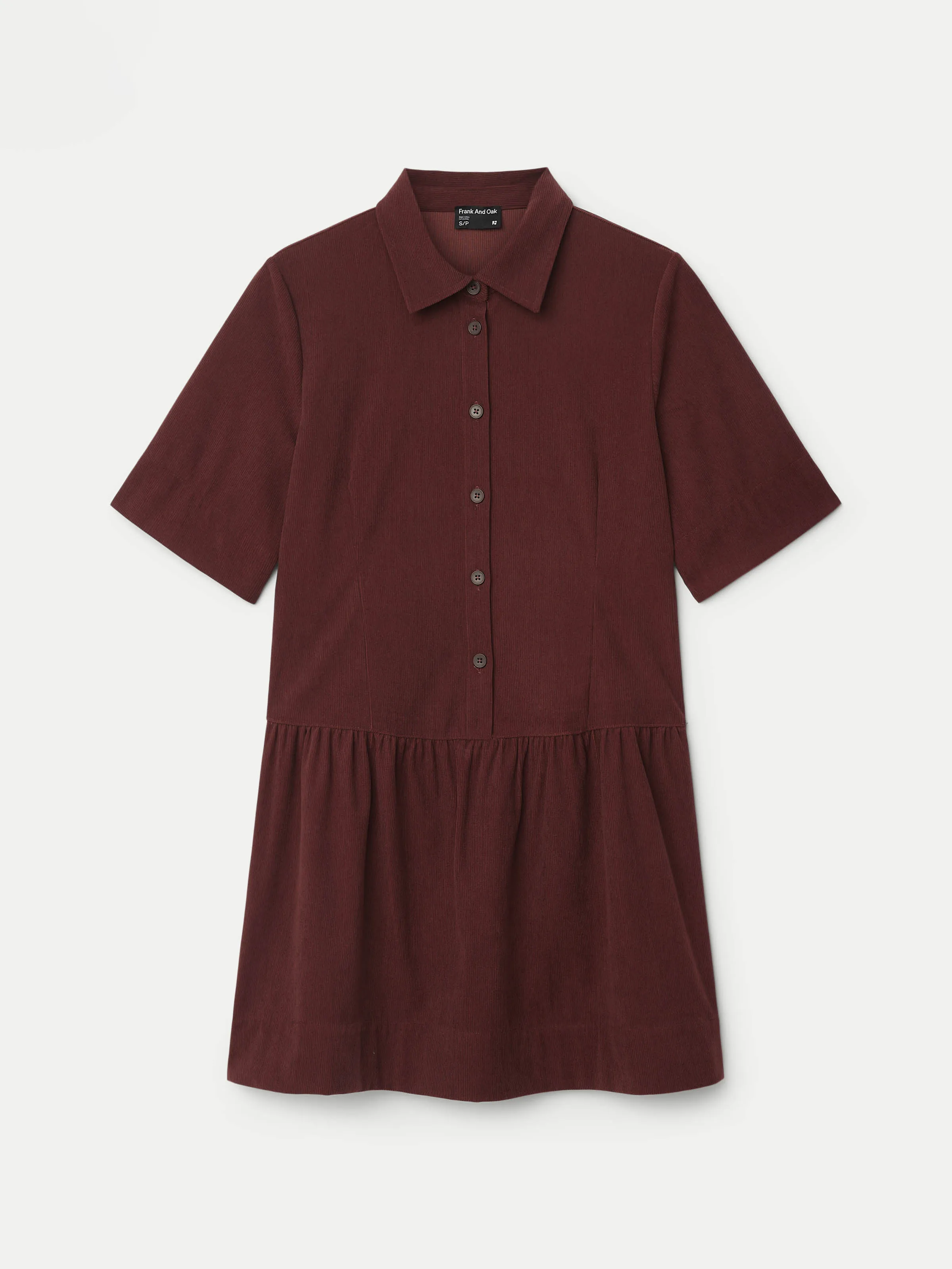 The Corduroy Shirt Dress in Pinot Noir