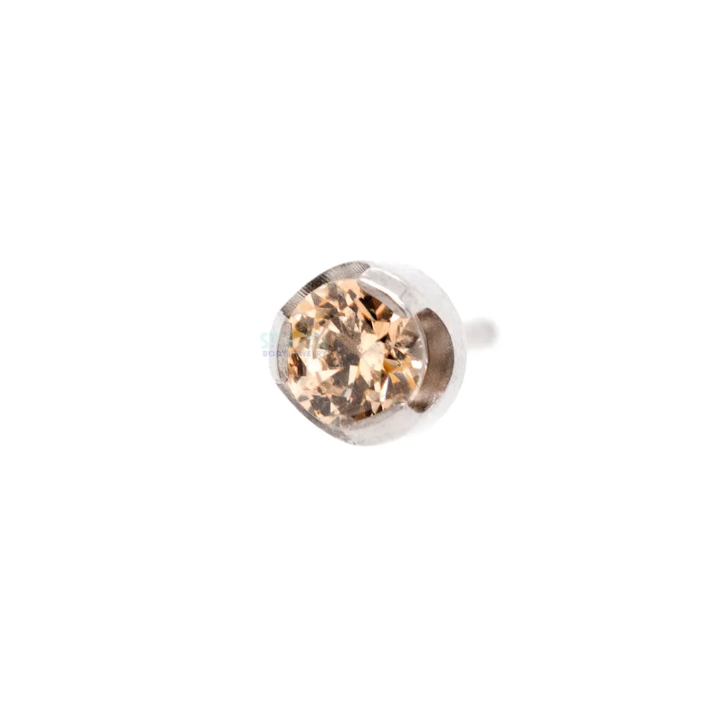 threadless: 2mm Prong-Set Brilliant-Cut Gem End