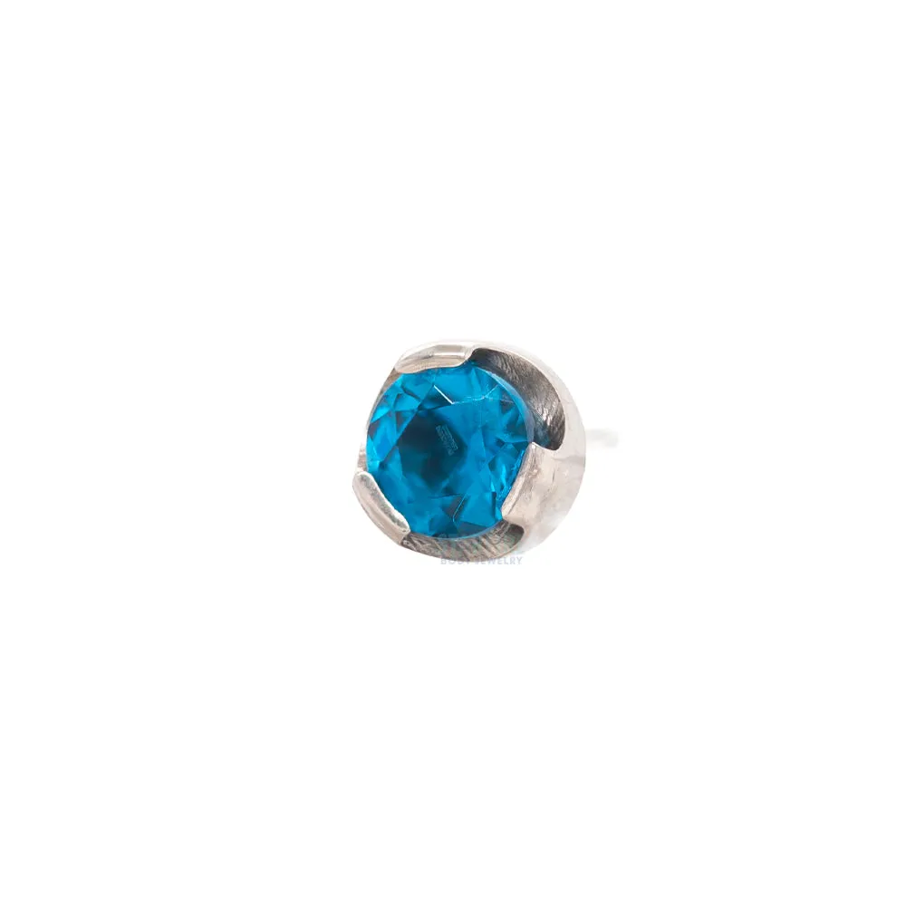 threadless: 2mm Prong-Set Brilliant-Cut Gem End