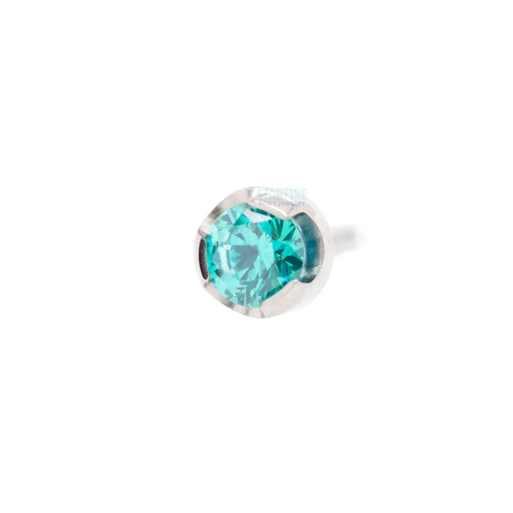 threadless: 2mm Prong-Set Brilliant-Cut Gem End