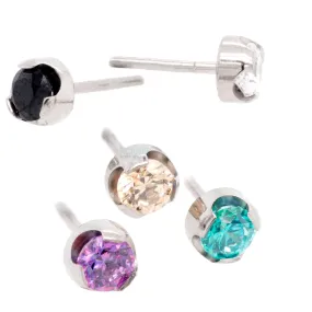 threadless: 2mm Prong-Set Brilliant-Cut Gem End