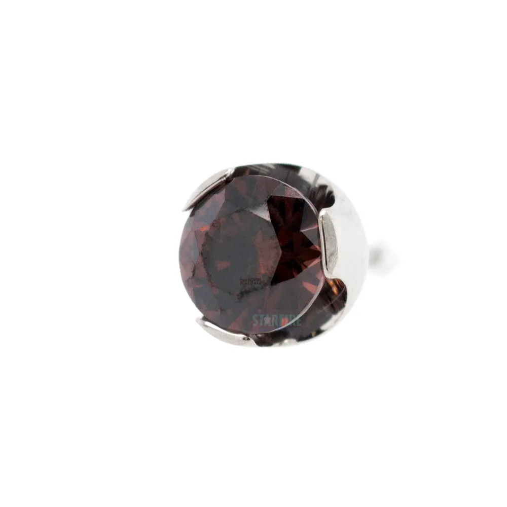 threadless: 3mm Prong-Set Brilliant-Cut Gem End