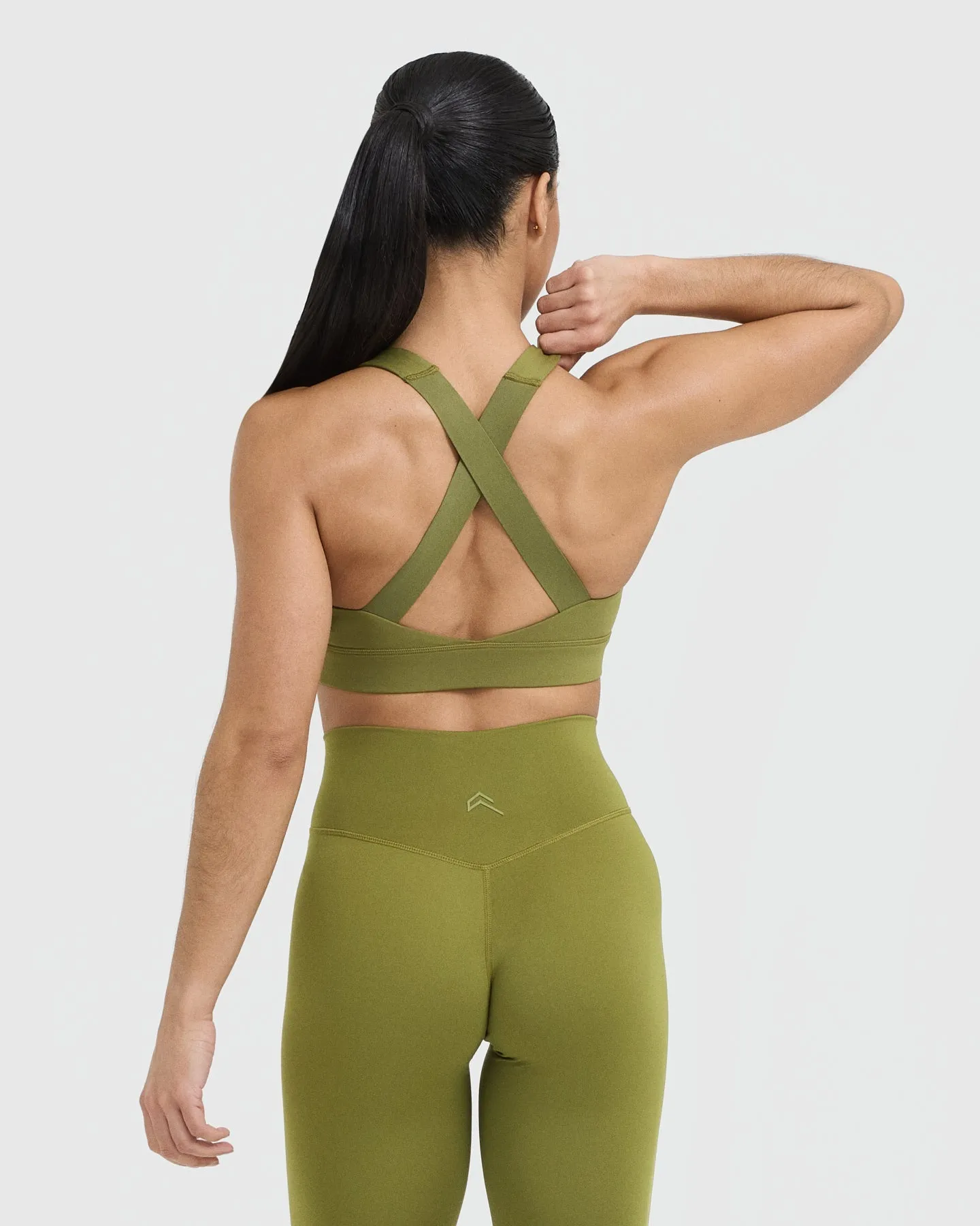 Olive Green Timeless Wide Strap Sports Bra