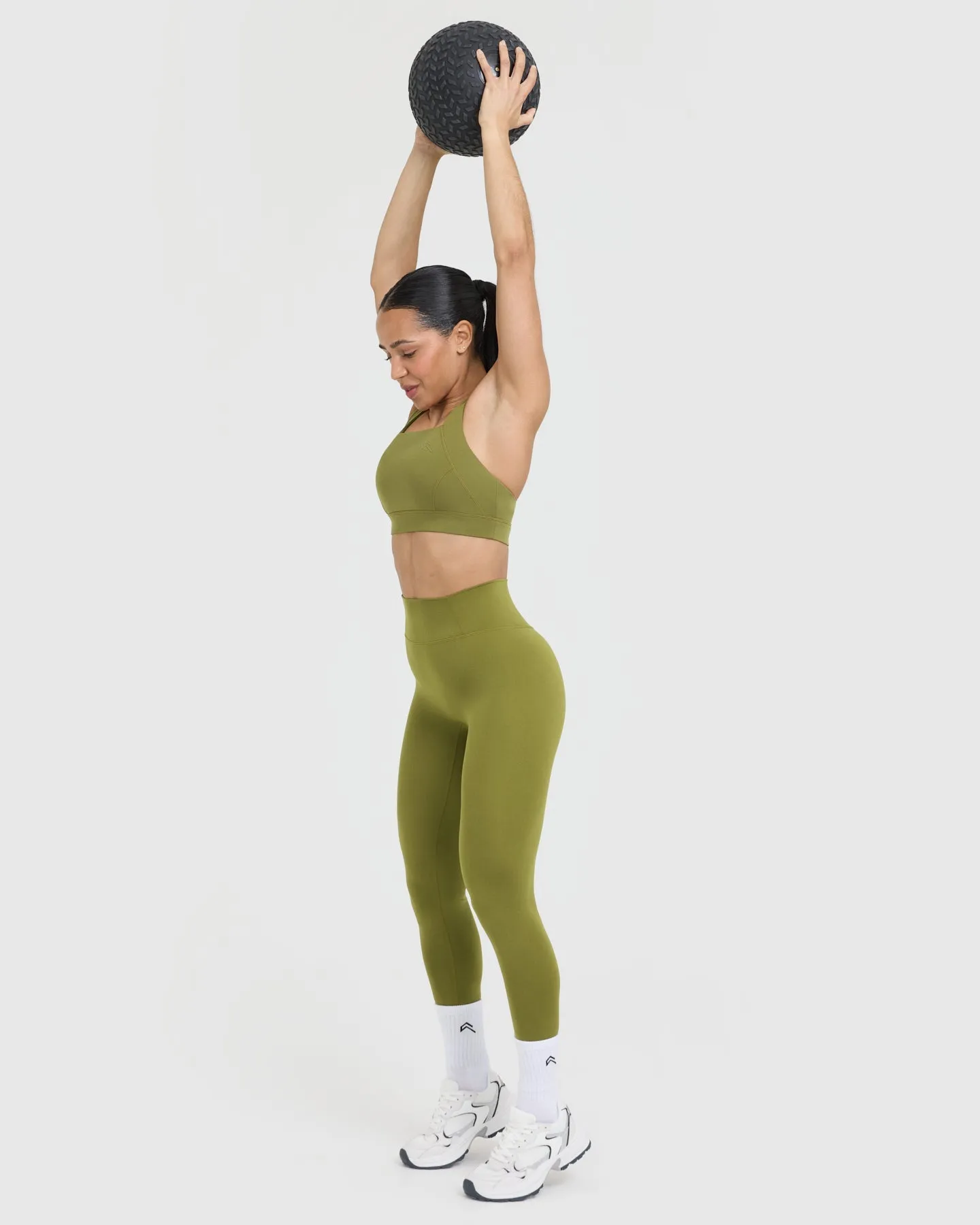 Olive Green Timeless Wide Strap Sports Bra