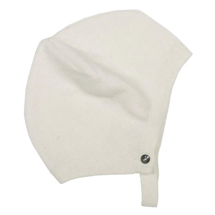 Tiny Beanie Infant Cap Cream Button Closure