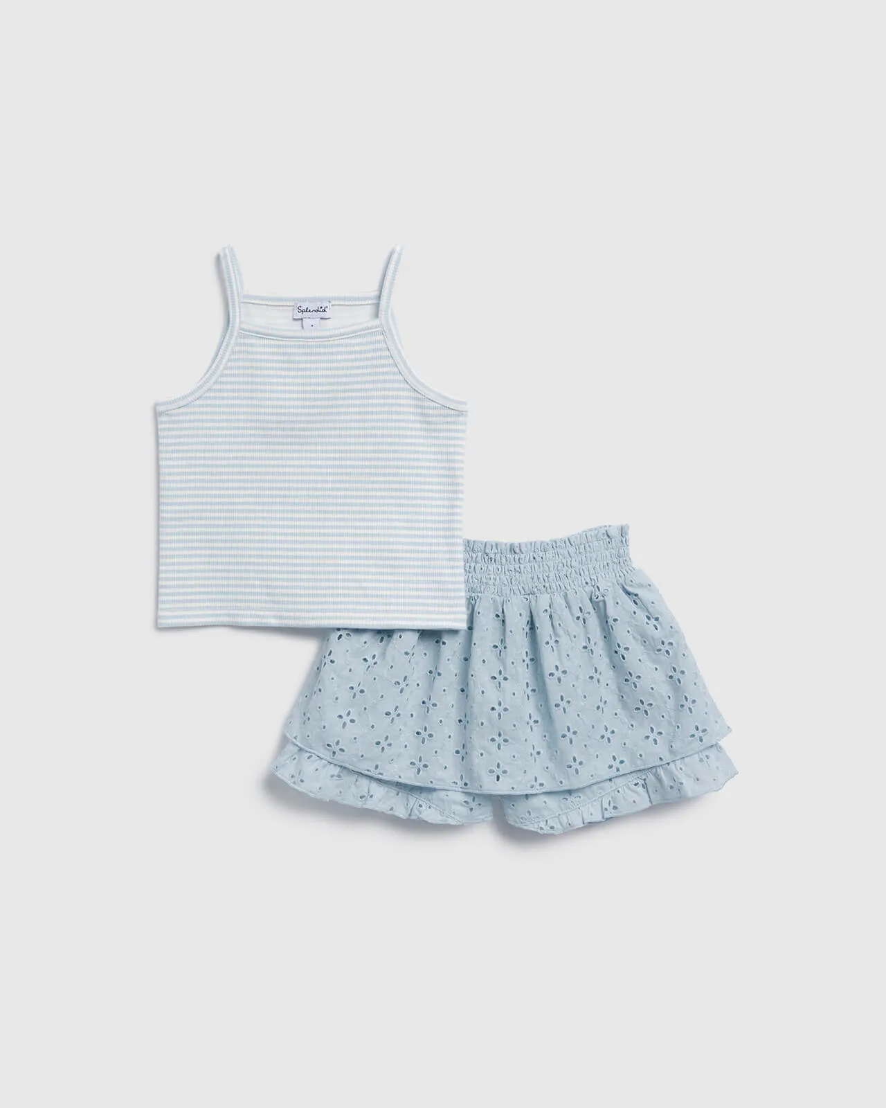 Toddler Girl Breezy Eyelet Tank Skort Set