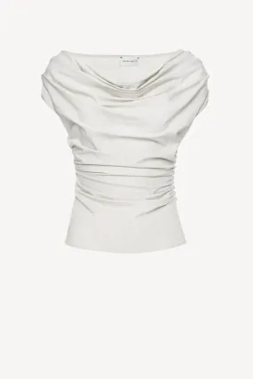 Top Off Shoulder Draped in Weiß