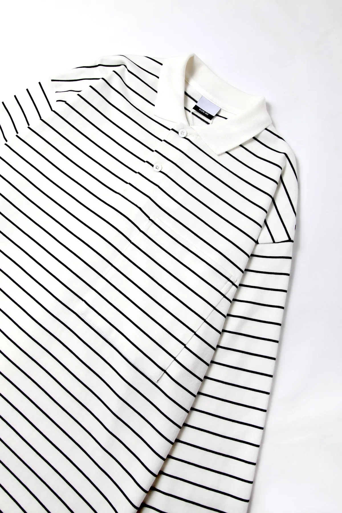 TRS - Oversized Striped Polo - White