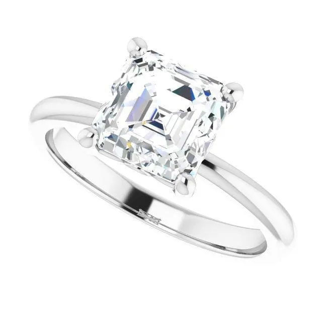 Tula - Floral Prong Set Solitaire Engagement Ring - Setting only