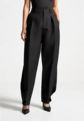 Twist Leg Tailored Trousers - Black