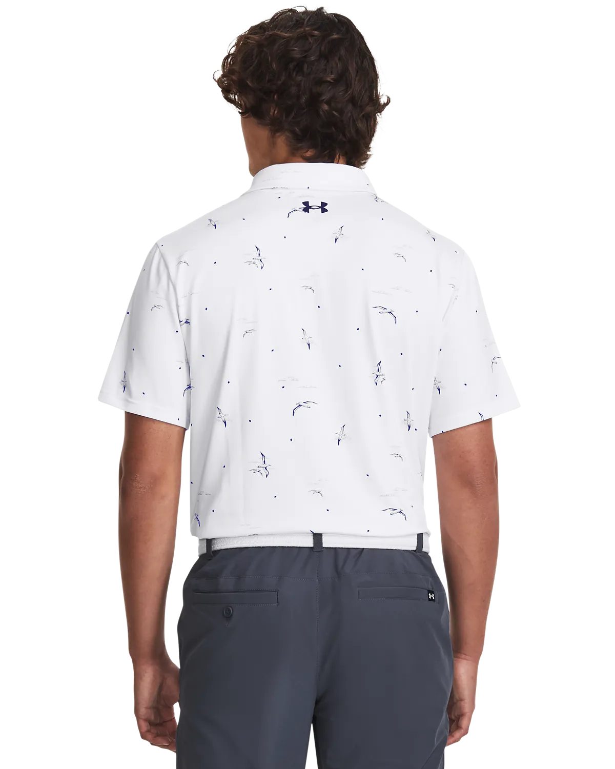 UA Playoff 3.0 Printed Polo M - White Midnight Navy