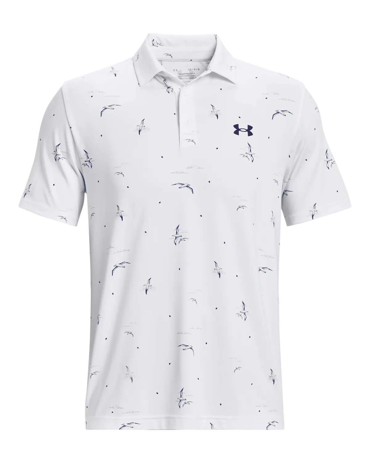 UA Playoff 3.0 Printed Polo M - White Midnight Navy