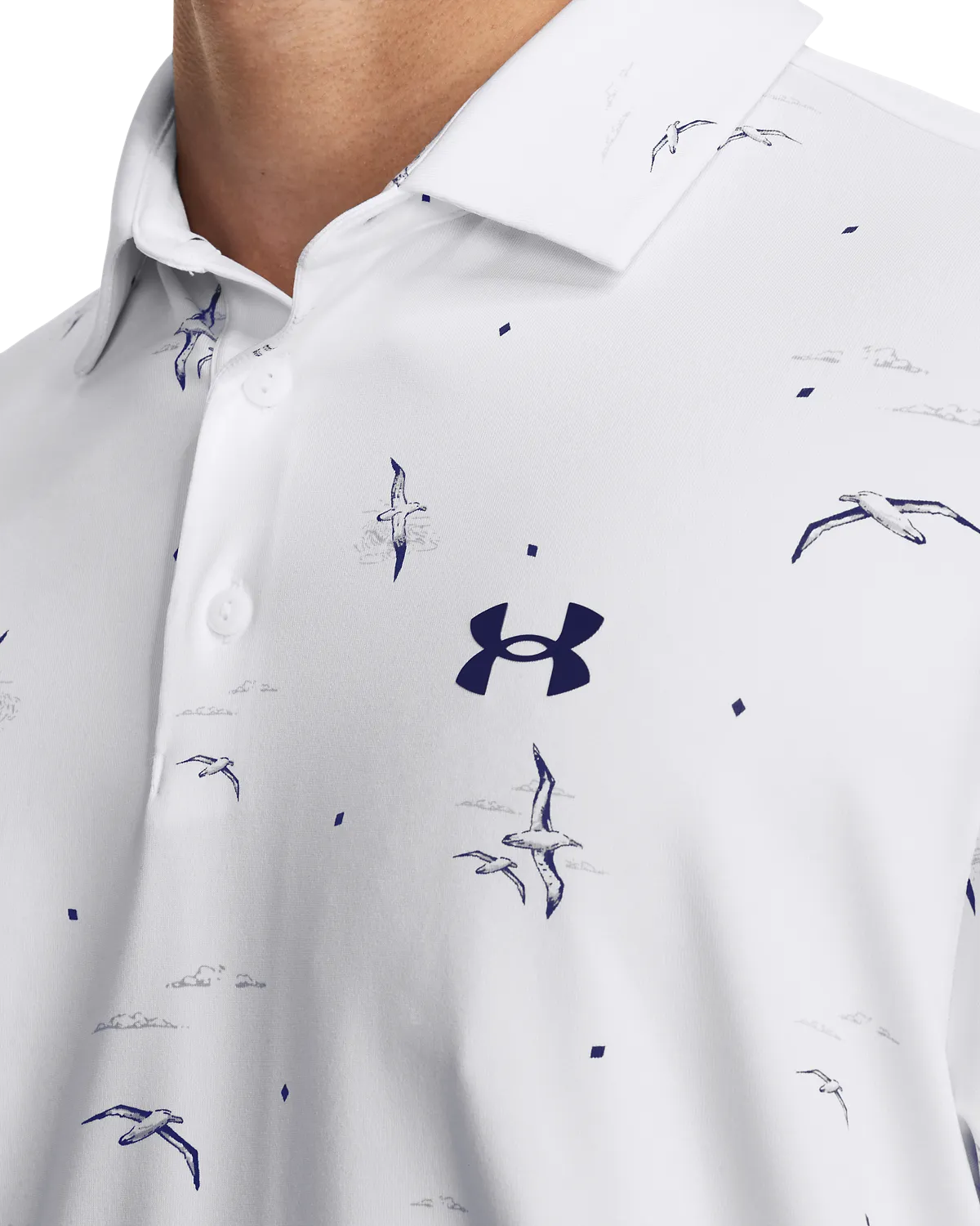 UA Playoff 3.0 Printed Polo M - White Midnight Navy