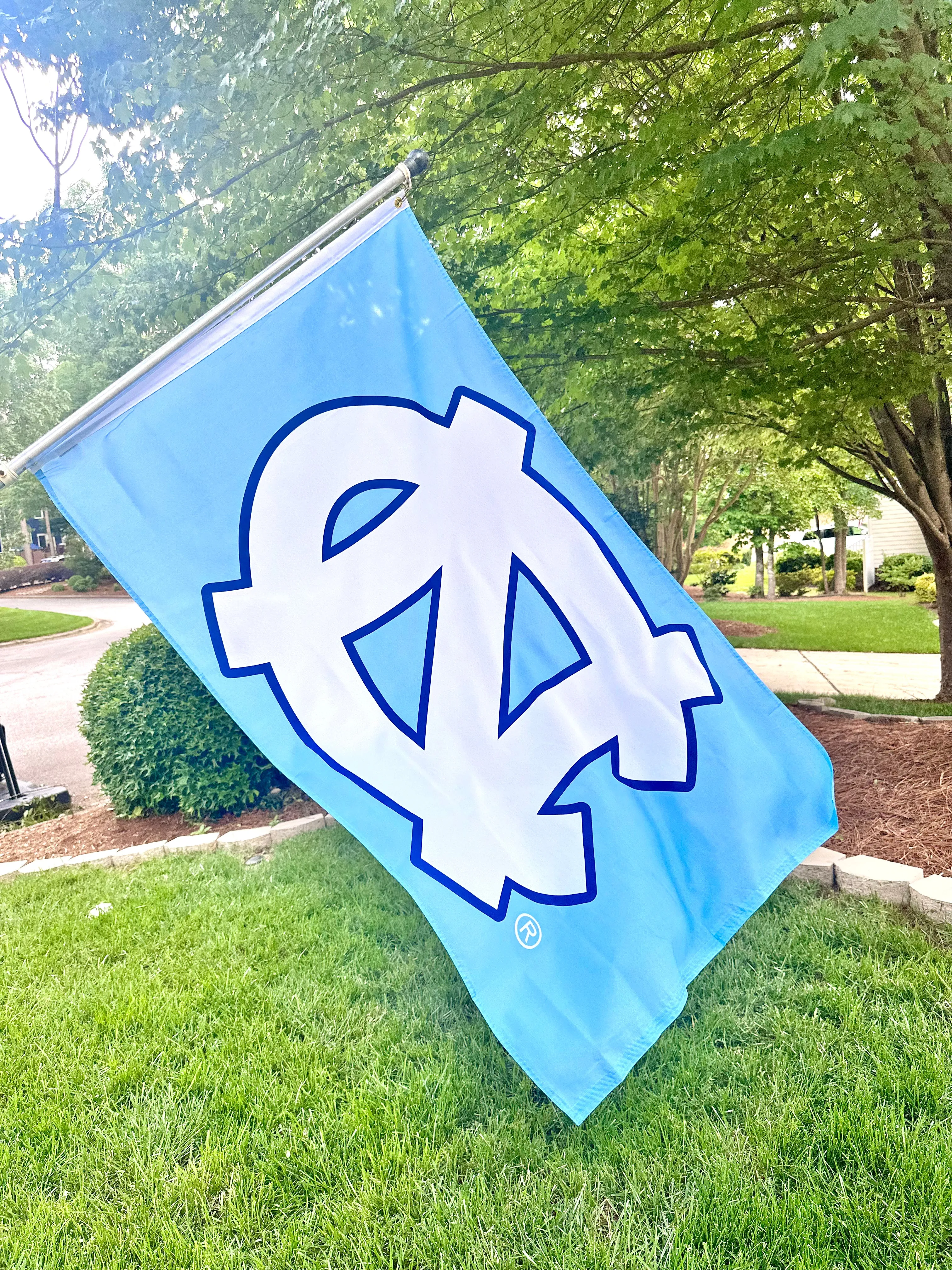 UNC Tar Heels Interlock Carolina Blue Flag 3x5