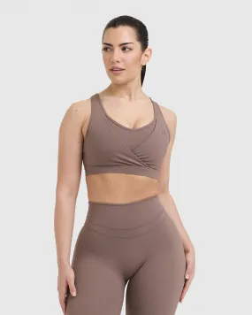 Layered Sports Bra in Cool Brown