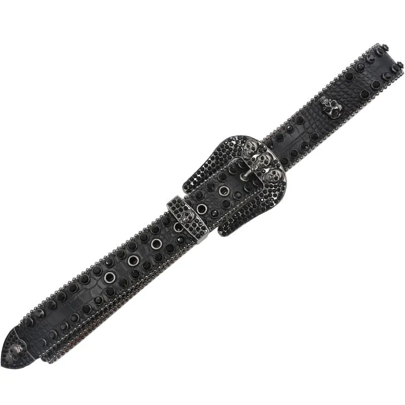 Unisex Crystal Pin Buckle Diamond Studded Casual Rhinestones Belt