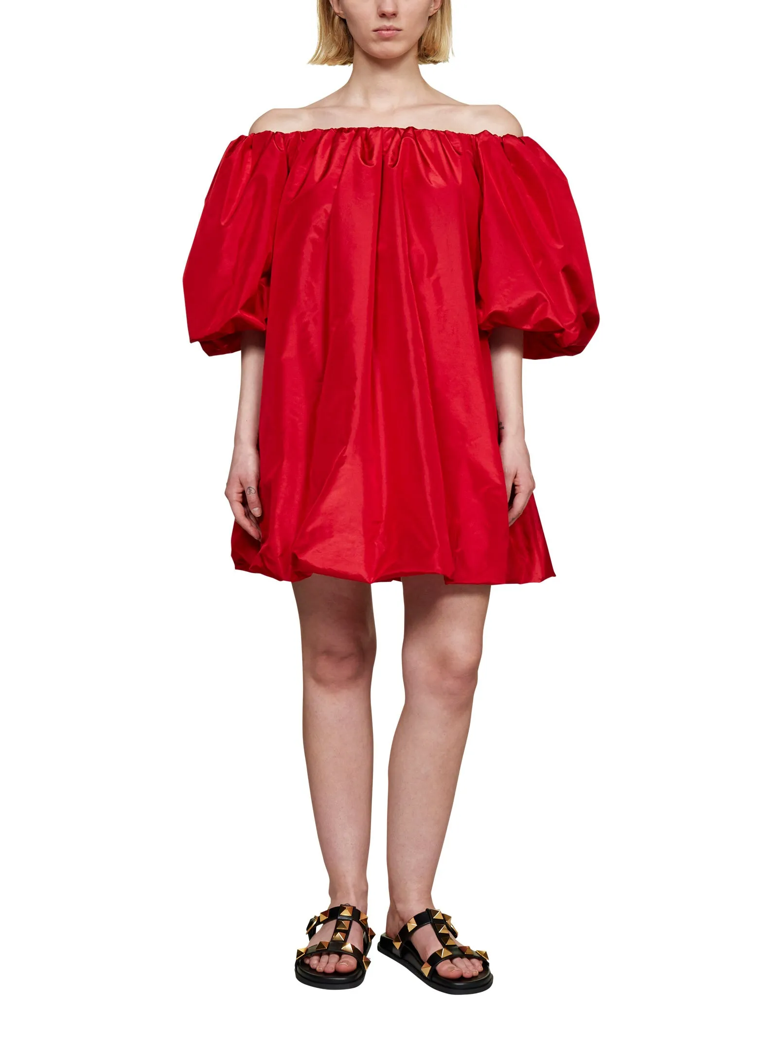 Valentino Flared Off-Shoulder Mini Dress