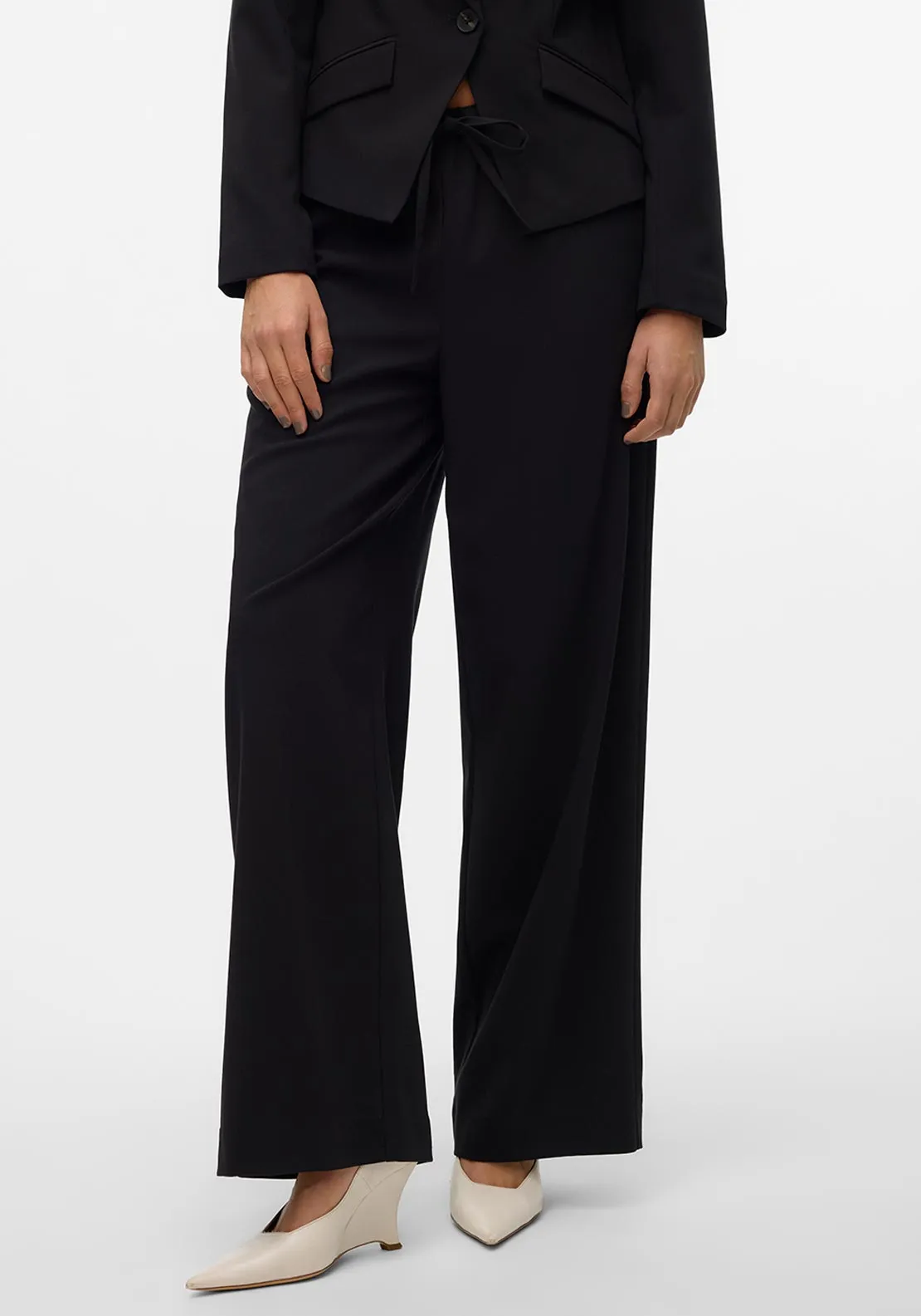 Vero Moda Babette Wide Leg Trousers, Black