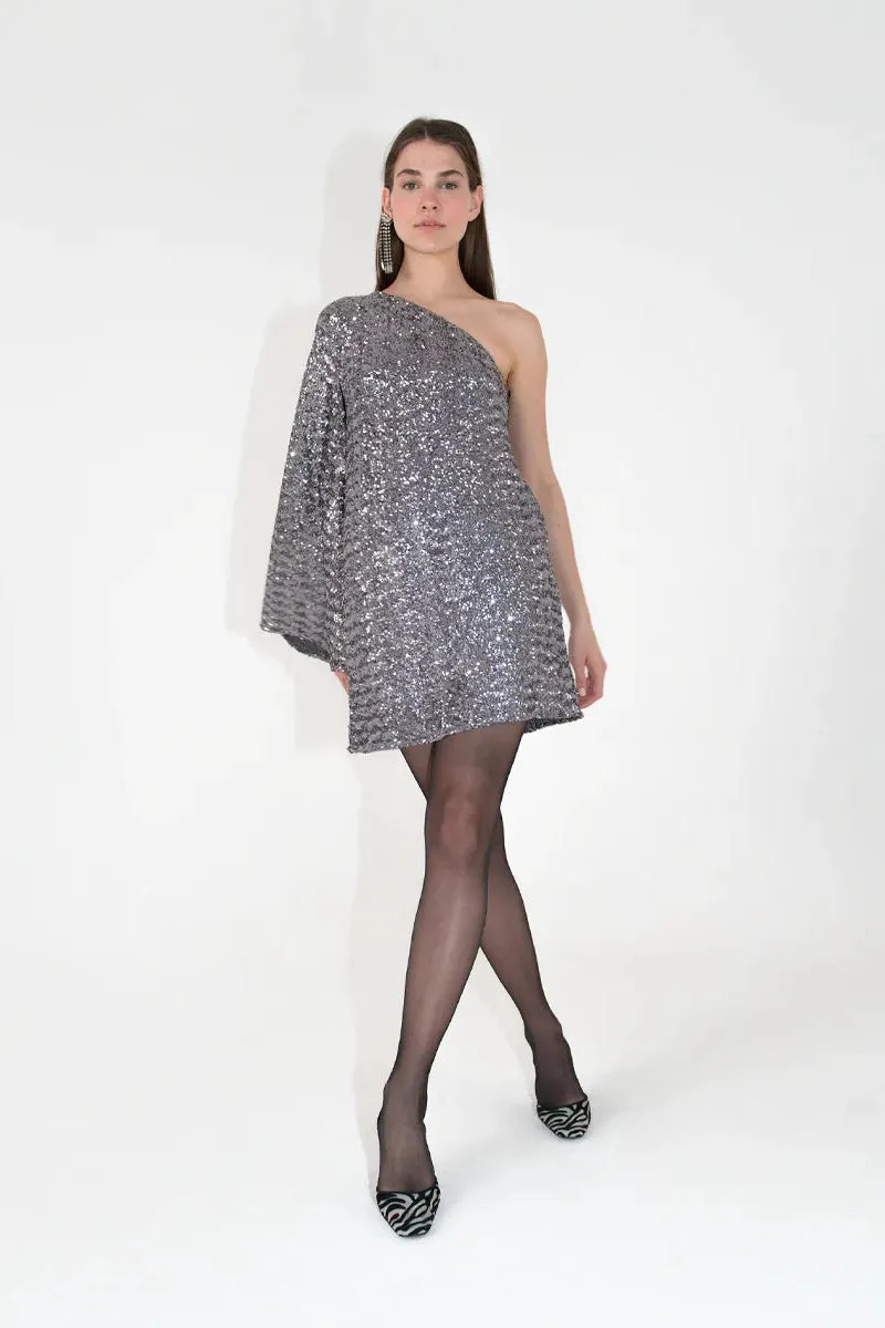 Vida Sequin One Shoulder Mini Dress