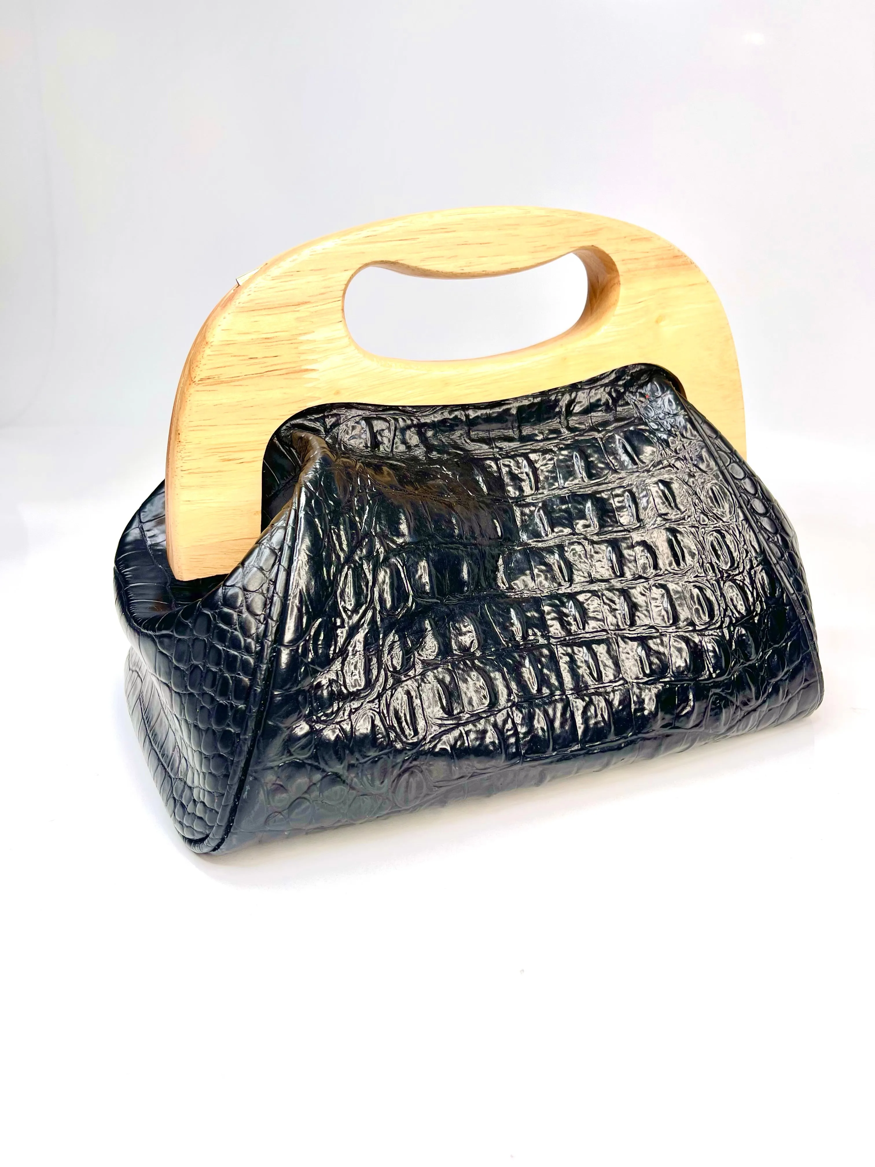 Vintage Wooden Handle Bag