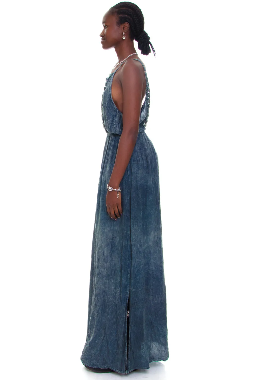 Vintage Y2K Faded Green Fairy Maxi Dress - S/M