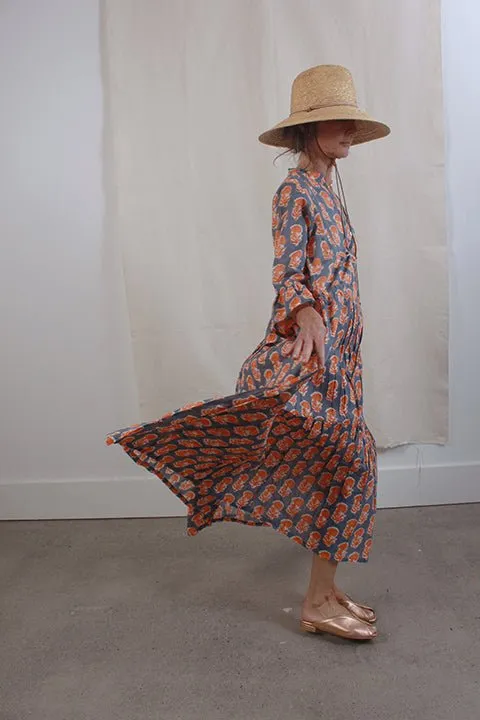 VIRGINIA JOHNSON - Boho Dress in Indigo/Orange