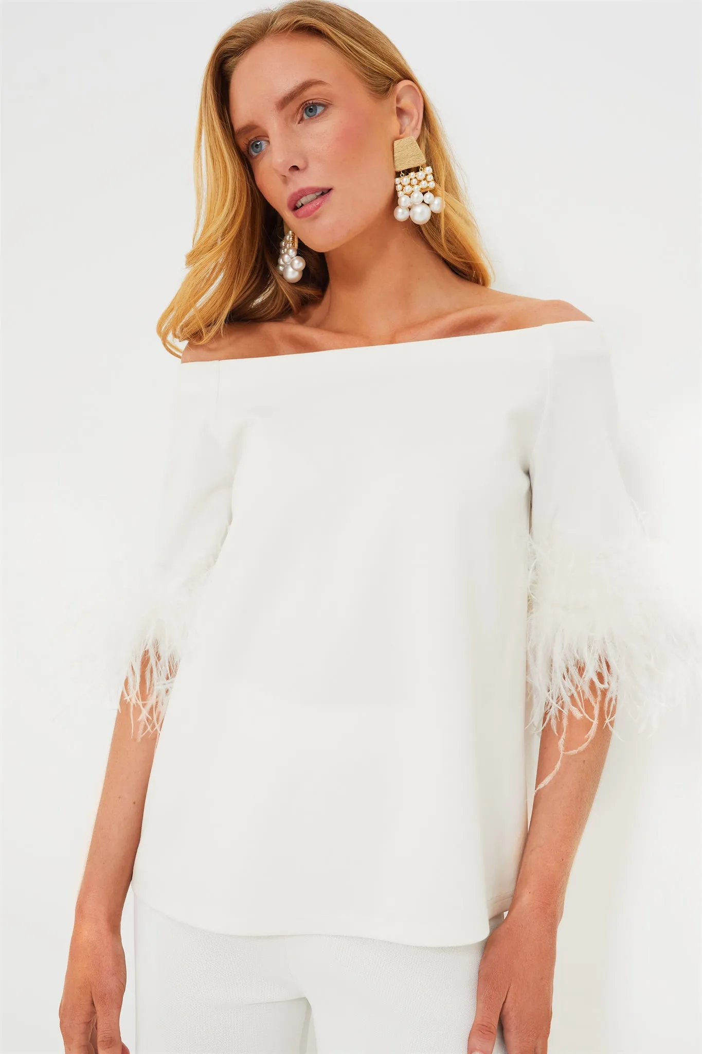 White Feather Miranda Off The Shoulder Blouse