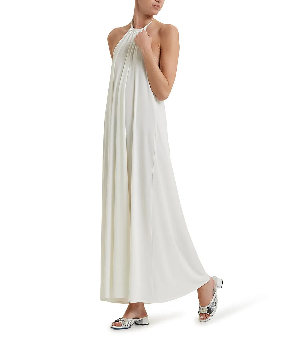 White knee-length dress