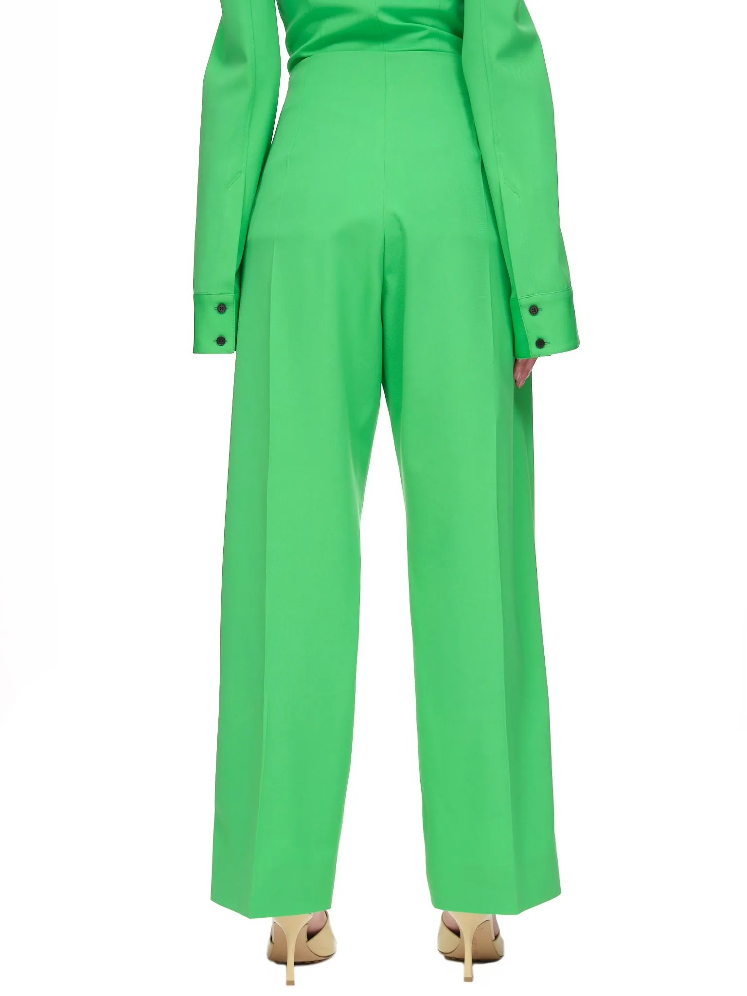 Wide Leg Trousers (W-A-P067W-LSW-PALM-GREEN)