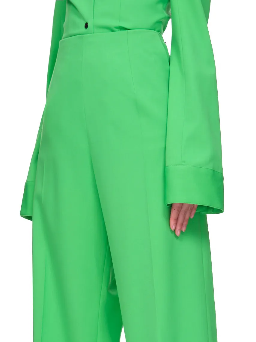 Wide Leg Trousers (W-A-P067W-LSW-PALM-GREEN)