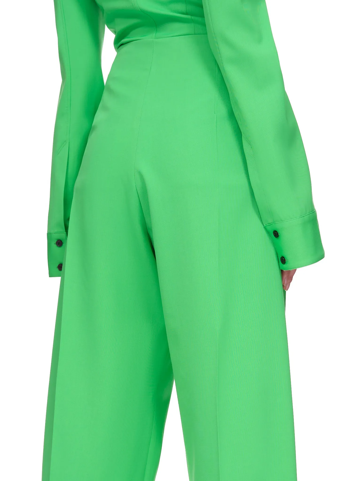 Wide Leg Trousers (W-A-P067W-LSW-PALM-GREEN)