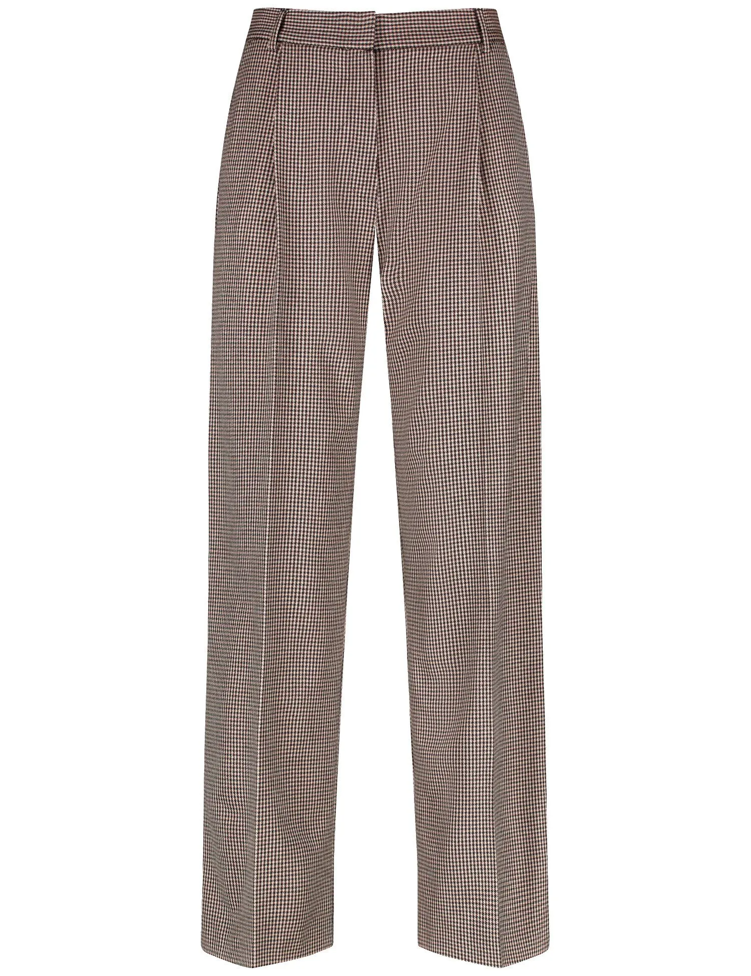 Wide trousers with a houndstooth pattern