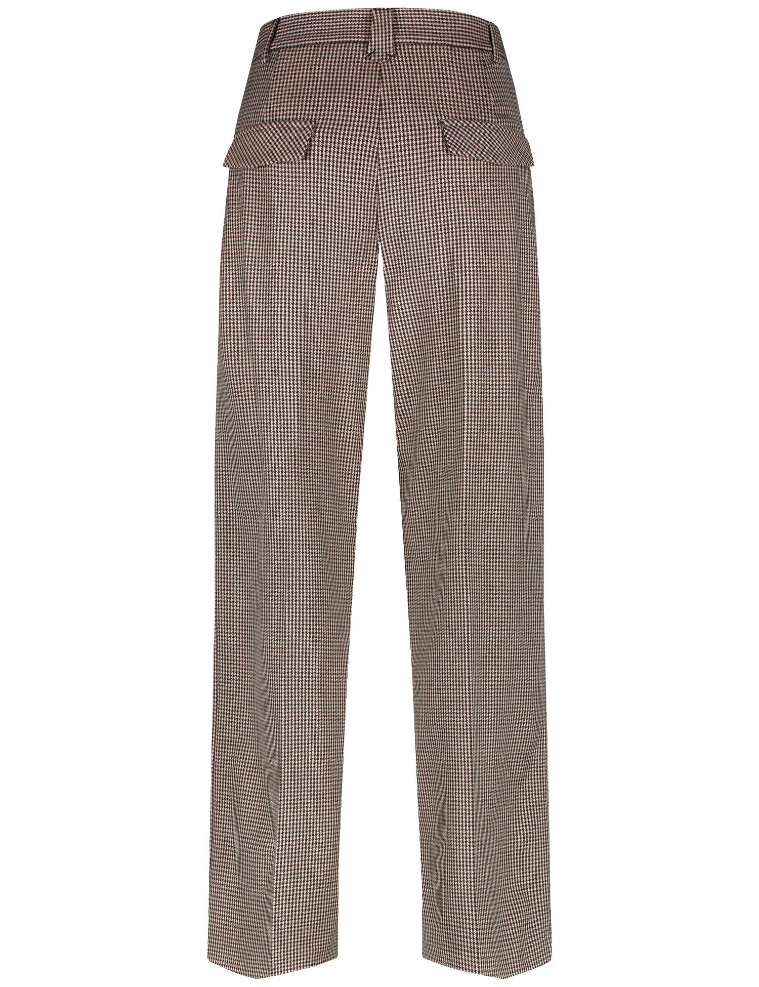 Wide trousers with a houndstooth pattern