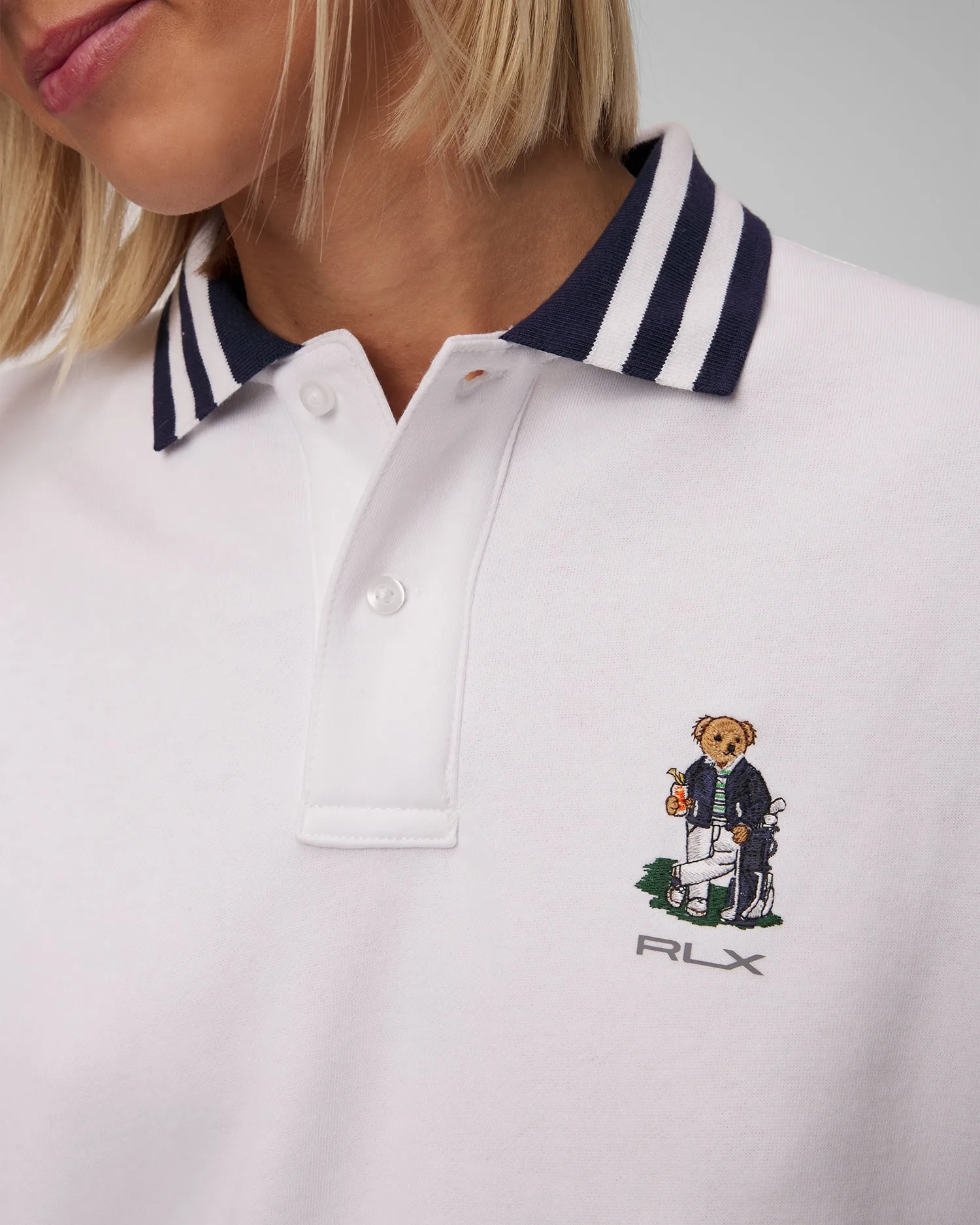 Women's white long sleeve polo Ralph Lauren RLX Golf 285A55131-100