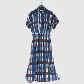 Women's Lightweight Plaid Summer Dress in Cotton