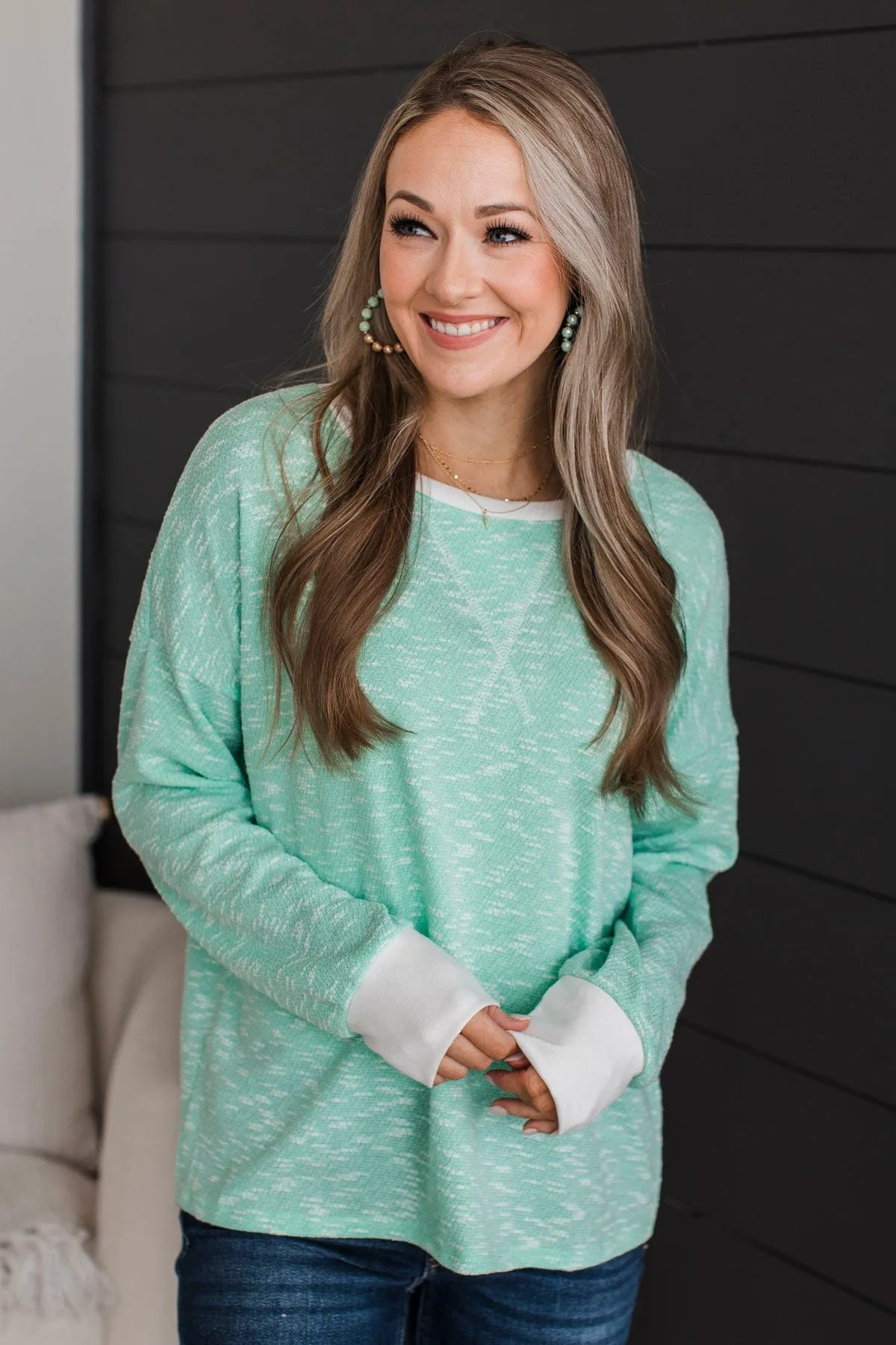 Women's Mint Green Knit Top - Secret Obsession Collection