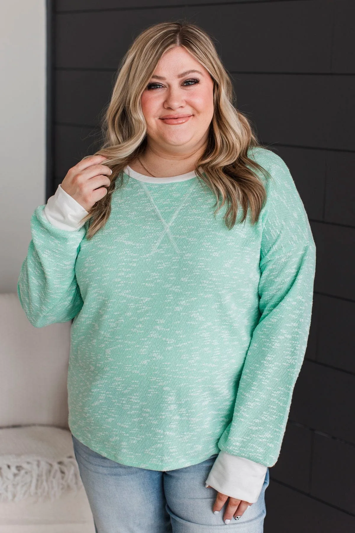 Women's Mint Green Knit Top - Secret Obsession Collection