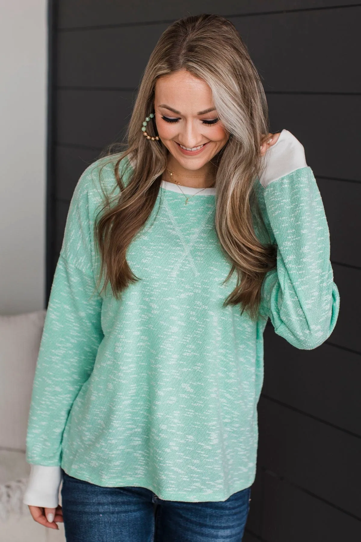 Women's Mint Green Knit Top - Secret Obsession Collection