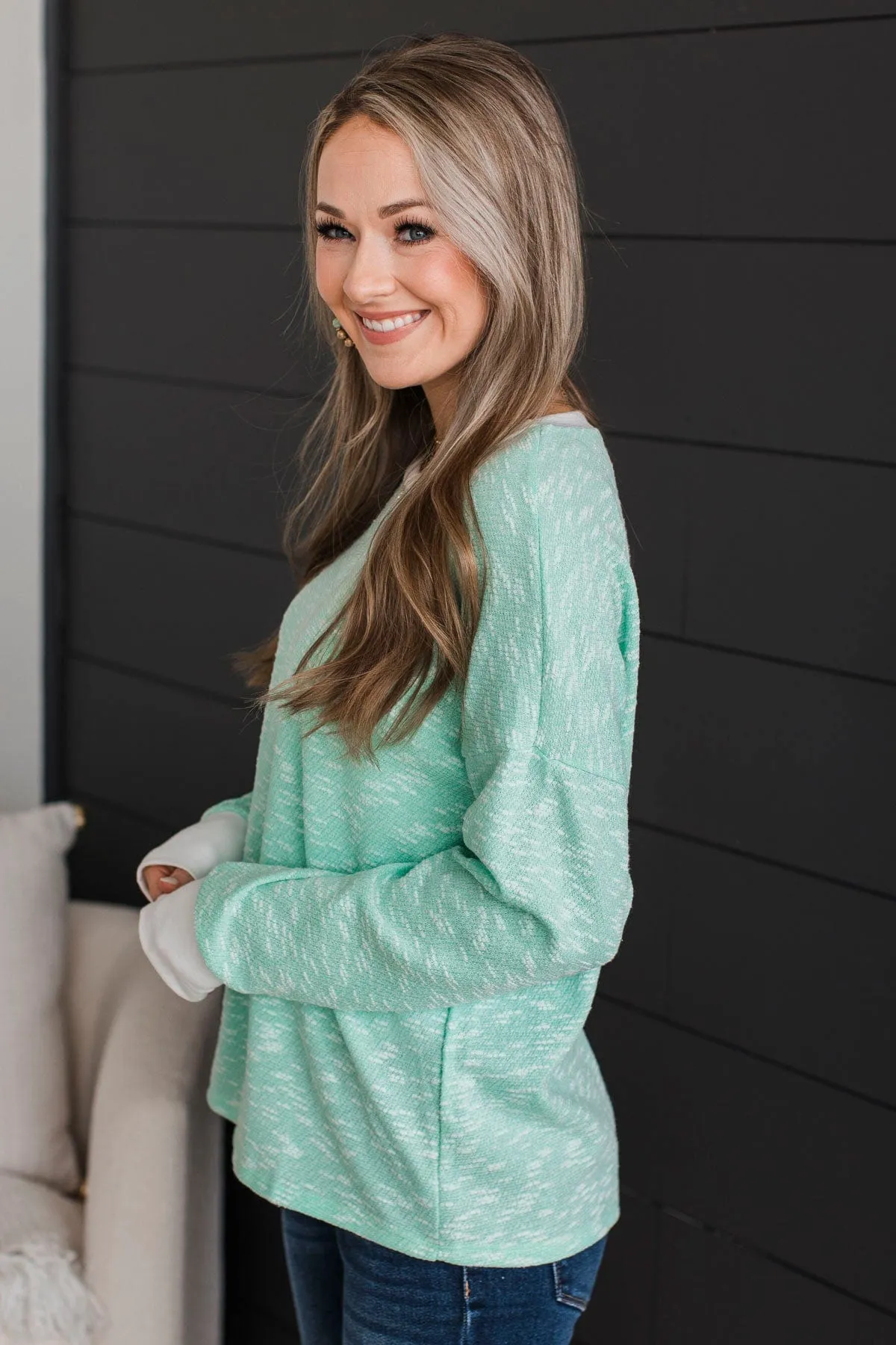 Women's Mint Green Knit Top - Secret Obsession Collection