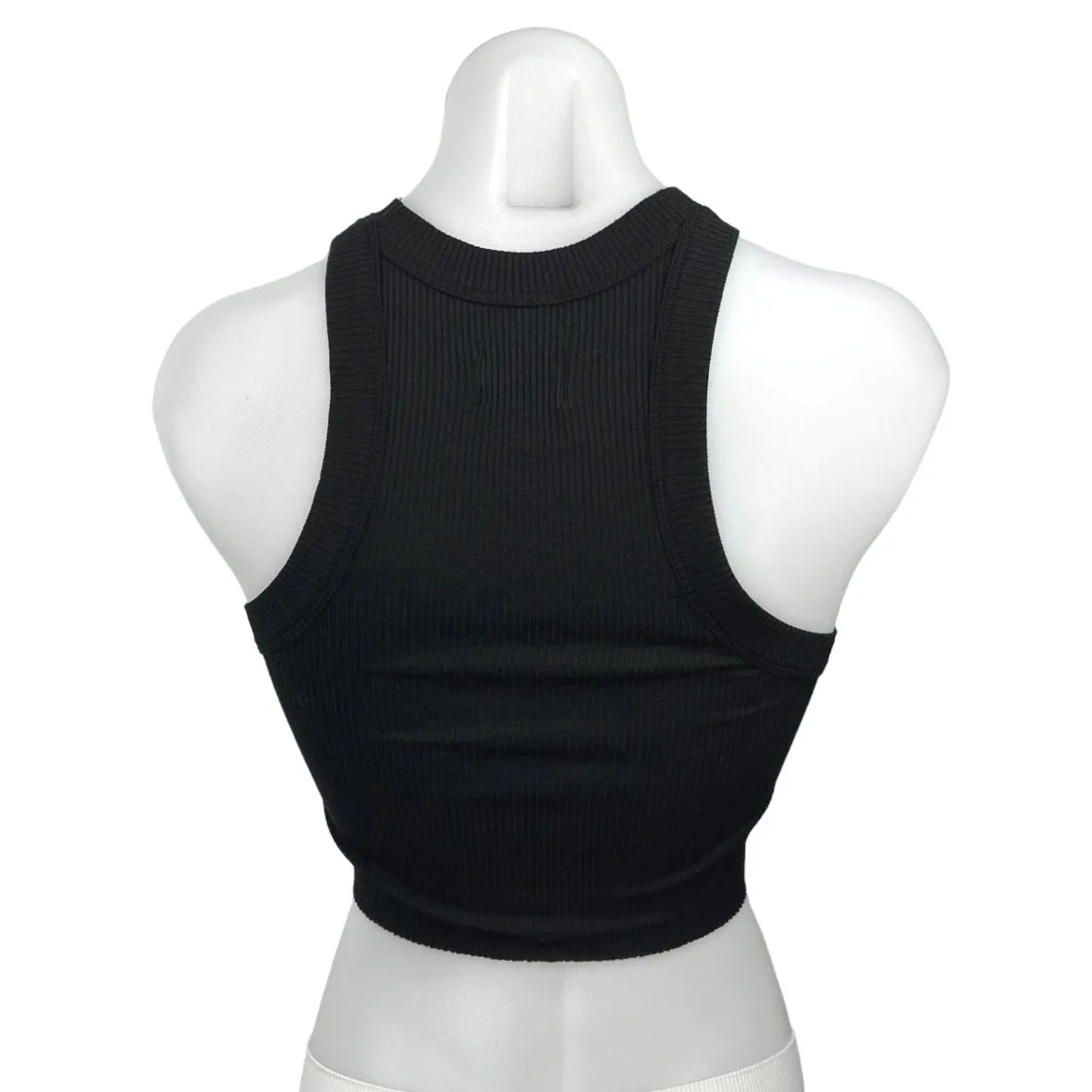 WSLY Black Pullover Sleeveless Crew Neck Stretch Activewear Sports Bra Top Sz XS