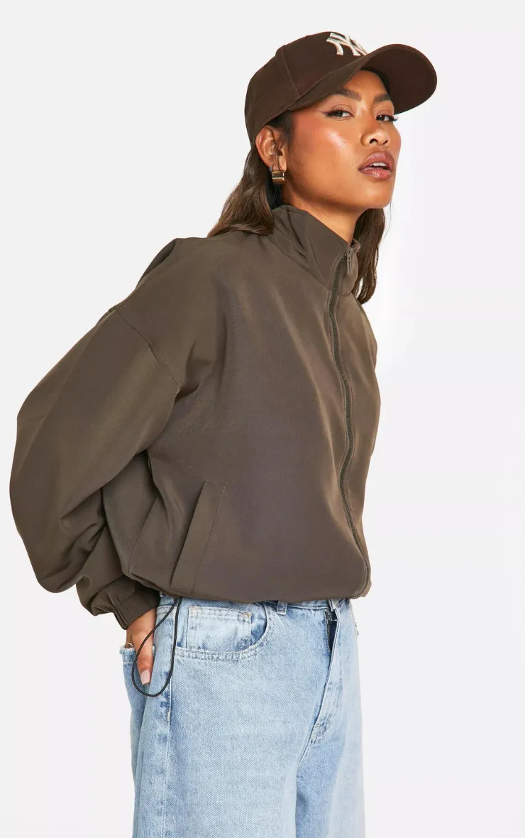 ZIP UP DROP SHOULDER JACKET